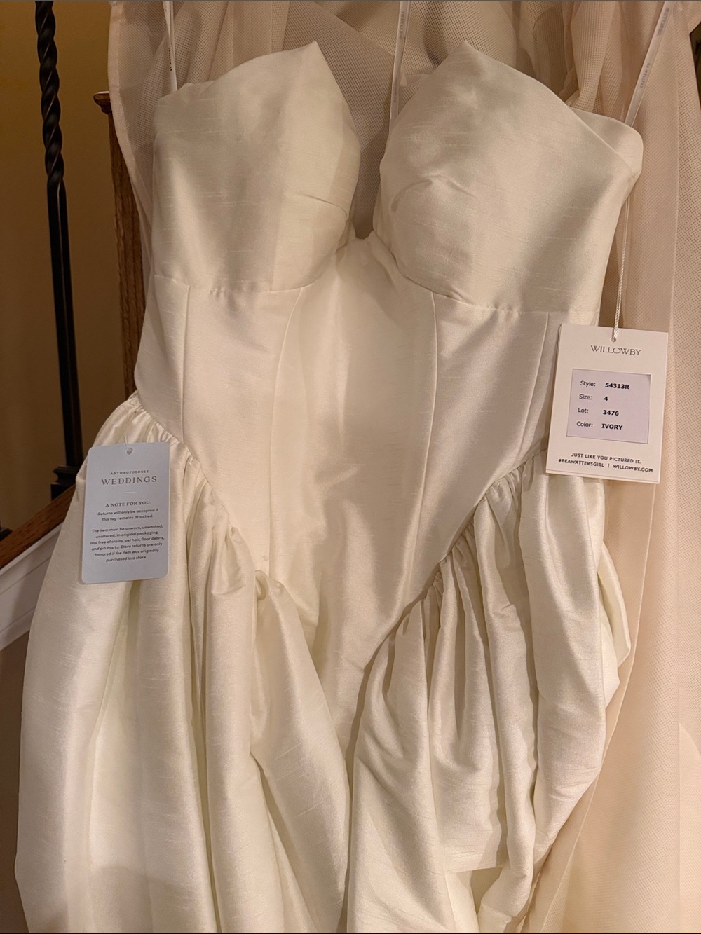 Watters Ivory Strapless Sweetheart Ball Gown - Picture 4 of 4